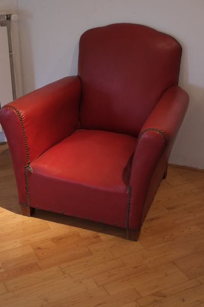 fauteuil club ancien rouge